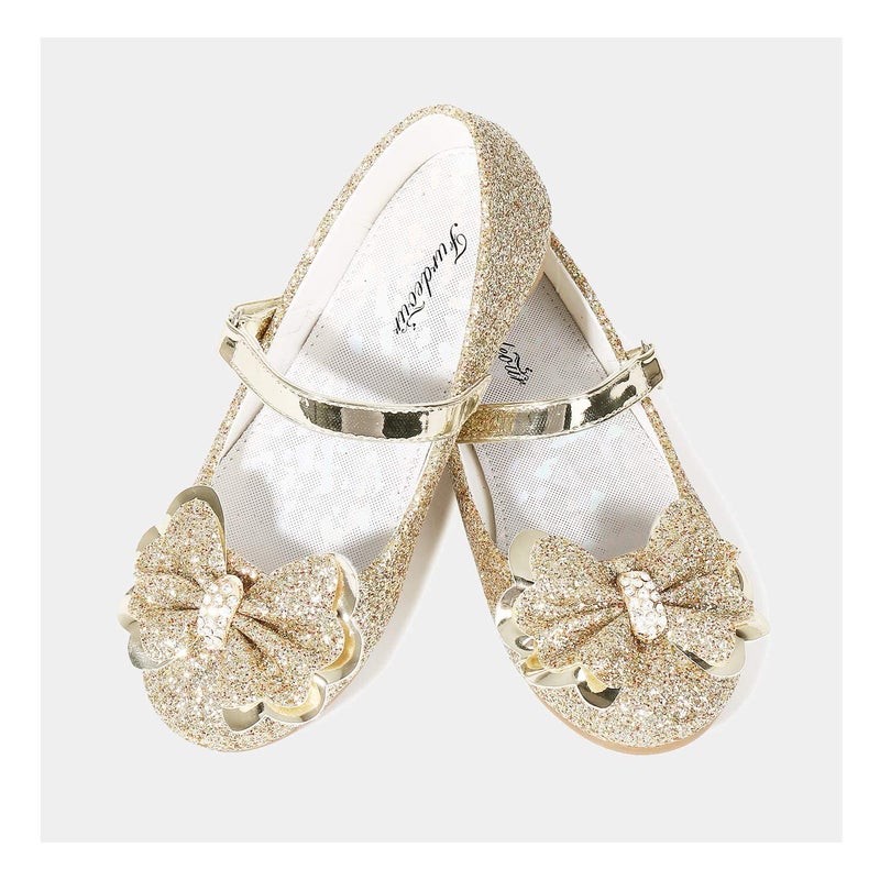 Furdeour Girls Flats Shoes Size 10 Big Little Girl Party Formal for Summer Autumn(2501Gold 10) - Image 5